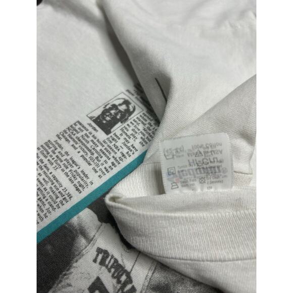 VTG 1988 The Charlotte Observer NBA Hornets Bulls Newspaper Print Shirt (L) RARE - Picture 10 of 14